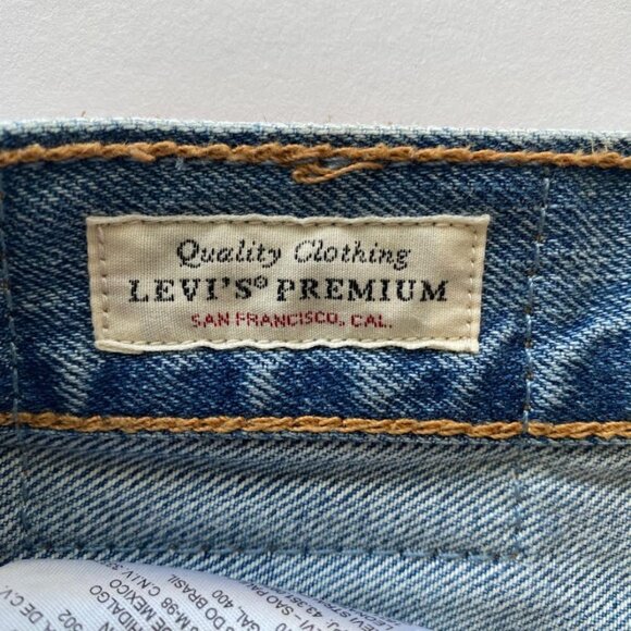 Levi's 501 Denim Shorts Distressed Classic Button Fly Shorts Size 27 - Picture 4 of 12